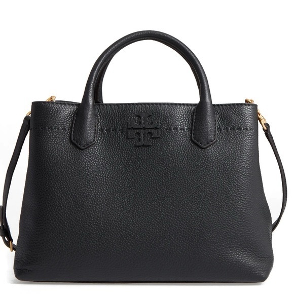 Tory Burch McGraw Triple Compartment satchel pebbled leather - Picture 2 of 7